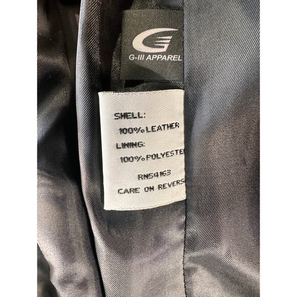 Reaction Kenneth Cole G-III Black Leather Coat‎ Womens M Black Smooth Mid Length - Picture 7 of 10